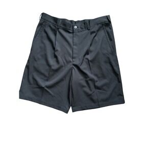 Nike Shorts Mens Size 36 Black Fit Dry Solid Golf Performance Pleated Front EUC